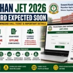 Rajasthan JET Admit Card 2026 featured image showing hall ticket release update, exam date, candidate login portal, admission process, and Rajasthan Joint Entrance Test details