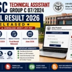 UPSSSC Technical Assistant Group C 07/2024 Final Result 2026 featured image showing final merit list release, result PDF download, selection process, and candidate login portal.