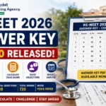 RE-NEET 2026 Answer Key Code 80 featured image showing NTA answer key release, medical entrance exam response sheet, score calculation, and objection process.